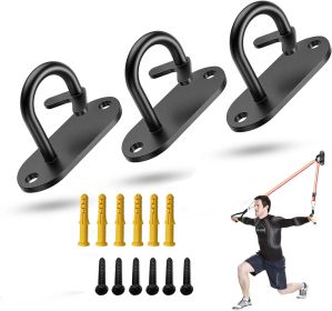 3-piece wall-mounted exercise anchor, resistance band wall hook, home gym installation anchor, physical therapy yoga fitness exercise